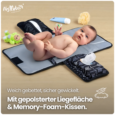 Tragbare Wickelunterlage mit Einhandöffnung – Sauber, praktisch & immer dabei