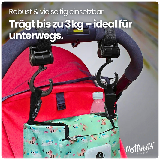 360° Kinderwagen-Haken – Robust, praktisch & vielseitig