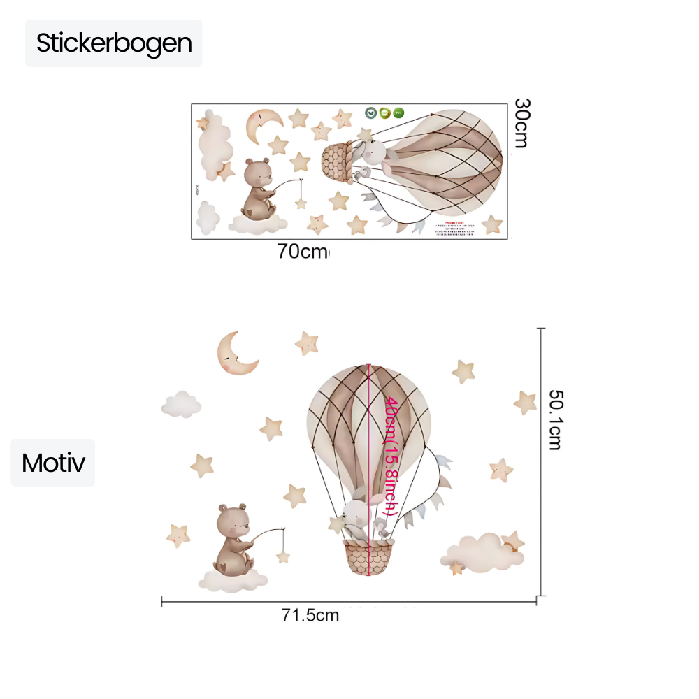 Wandsticker für Baby- & Kinderzimmer – Liebevolle Tiermotive & sanfte Farben