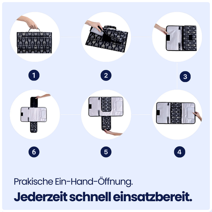 Tragbare Wickelunterlage mit Einhandöffnung – Sauber, praktisch & immer dabei