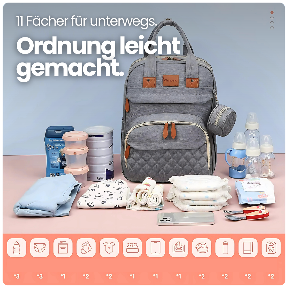 3-in-1 Wickelrucksack mit faltbarem Babybett – Für maximale Flexibilität unterwegs