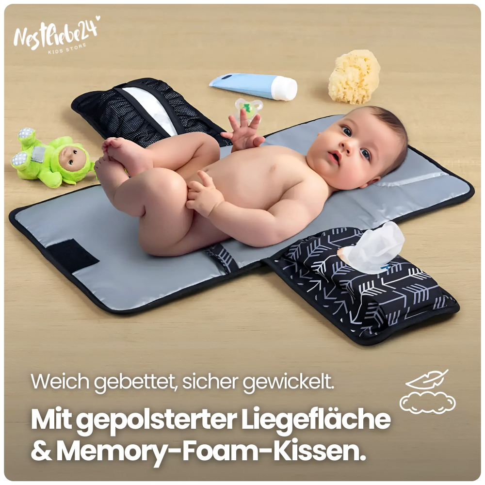 Tragbare Wickelunterlage mit Einhandöffnung – Sauber, praktisch & immer dabei
