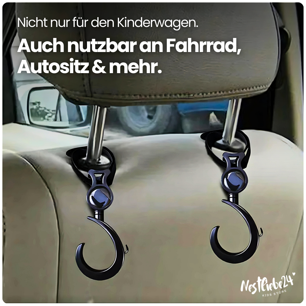 360° Kinderwagen-Haken – Robust, praktisch & vielseitig