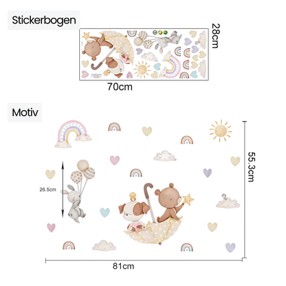 Wandsticker für Baby- & Kinderzimmer – Liebevolle Tiermotive & sanfte Farben