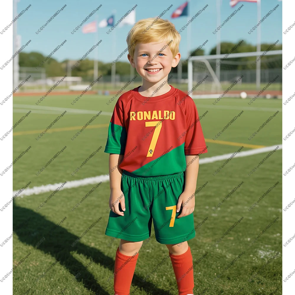 2 tlg-Set Christiano Ronaldo Fußball Trikot mit Jersey Hose