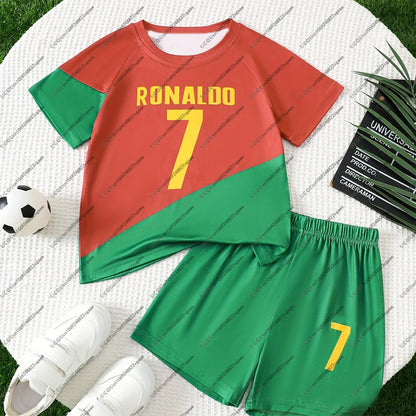 2 tlg-Set Christiano Ronaldo Fußball Trikot mit Jersey Hose