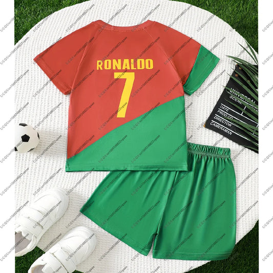 2 tlg-Set Christiano Ronaldo Fußball Trikot mit Jersey Hose