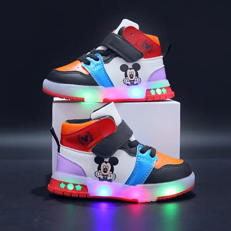 Disney PU Leather Mickey/ Minnie Maus Sneaker mit LED-Sohle