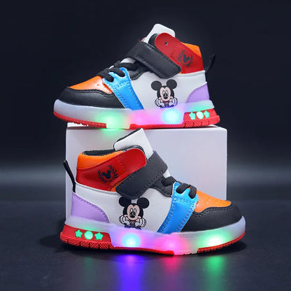 Disney PU Leather Mickey/ Minnie Maus Sneaker mit LED-Sohle