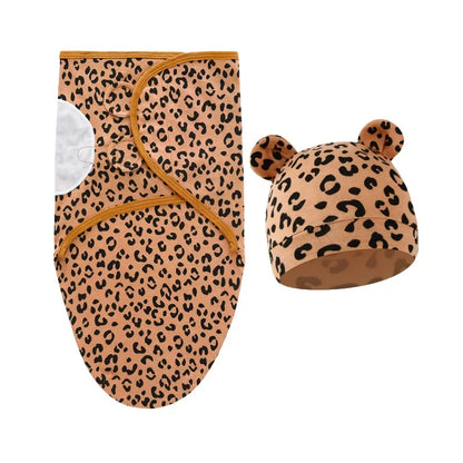 2 teiliges Set- Baby Wickeltuch mit passender Mütze