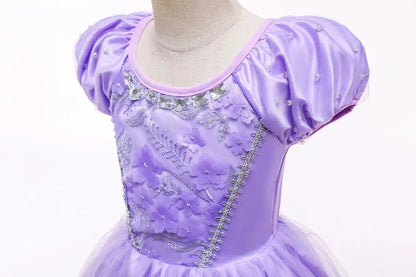 Mädchen Prinzessin-Kostüm; Aurora, Rapunzel, Sofia, Cinderella, Belle