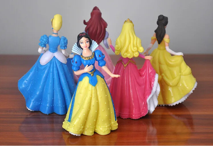 5Pcs/Set Disney Prinzessin Figur; Schneewittchen, Cinderella, Belle, Aurora,Tiana; Spielfiguren kompakt und trendig