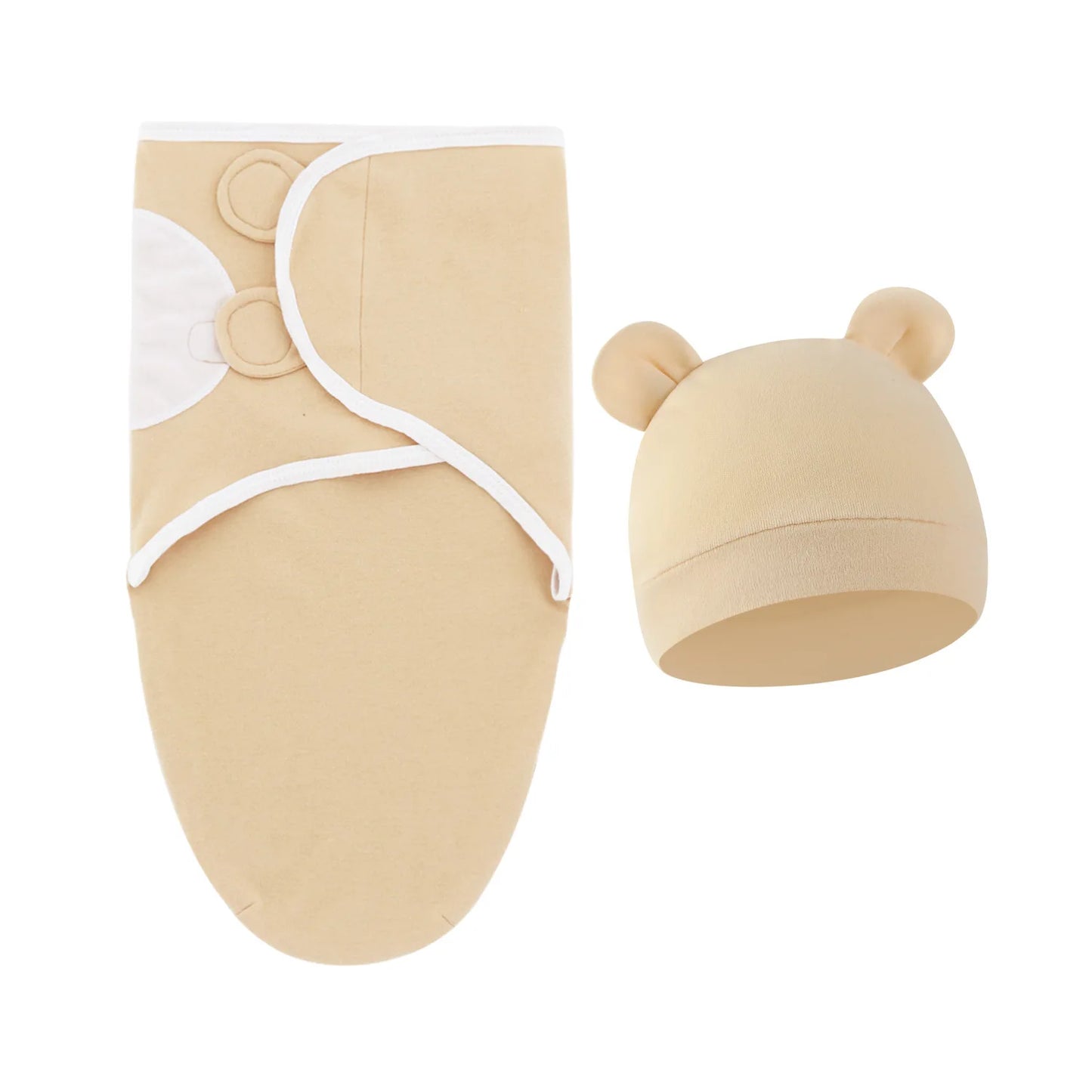 2 teiliges Set- Baby Wickeltuch mit passender Mütze