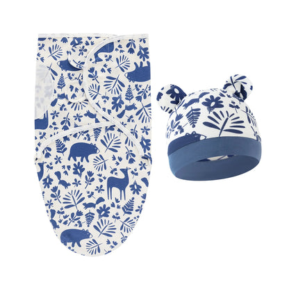 2 teiliges Set- Baby Wickeltuch mit passender Mütze