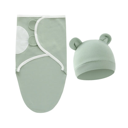2 teiliges Set- Baby Wickeltuch mit passender Mütze