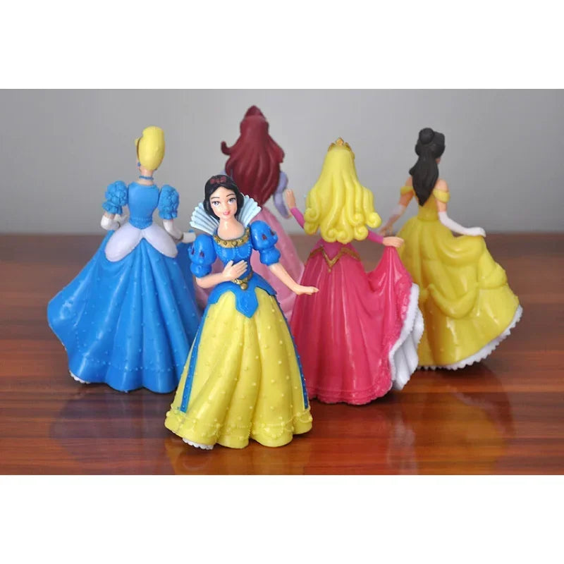 5Pcs/Set Disney Prinzessin Figur; Schneewittchen, Cinderella, Belle, Aurora,Tiana; Spielfiguren kompakt und trendig
