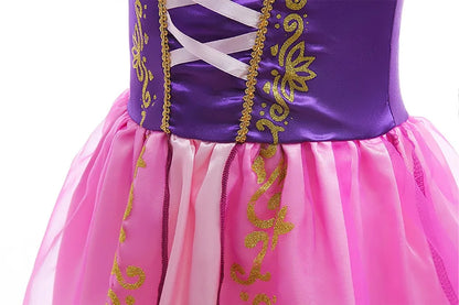 Mädchen Prinzessin-Kostüm; Aurora, Rapunzel, Sofia, Cinderella, Belle