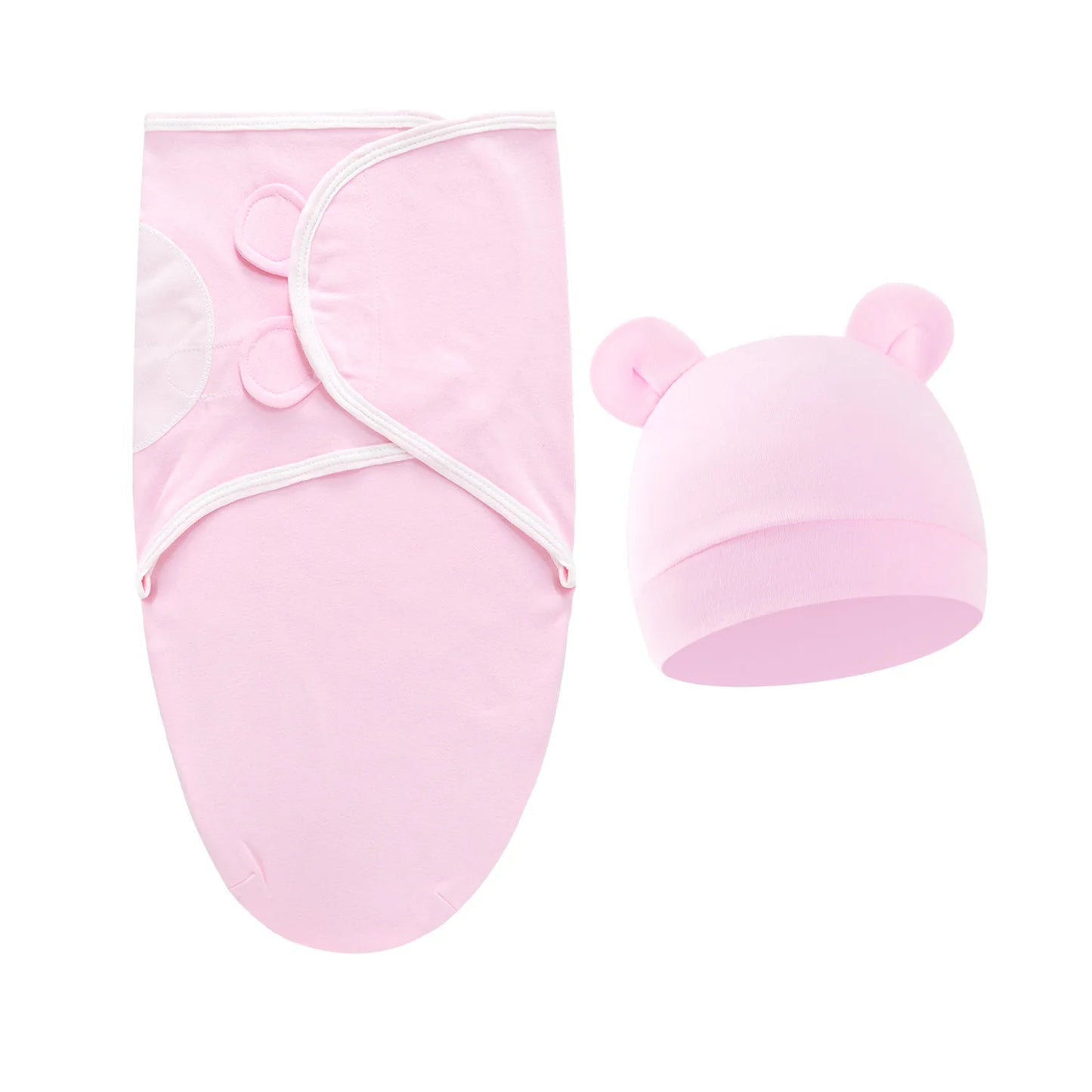 2 teiliges Set- Baby Wickeltuch mit passender Mütze