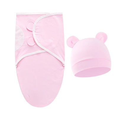2 teiliges Set- Baby Wickeltuch mit passender Mütze