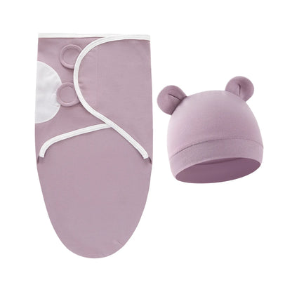 2 teiliges Set- Baby Wickeltuch mit passender Mütze