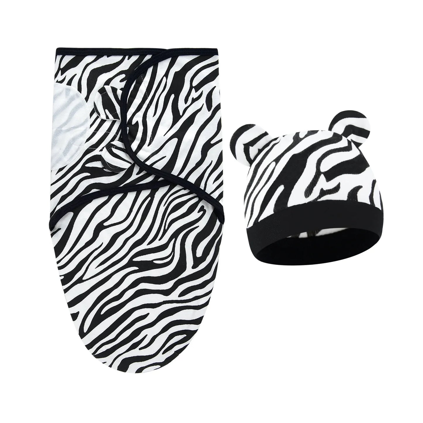 2 teiliges Set- Baby Wickeltuch mit passender Mütze