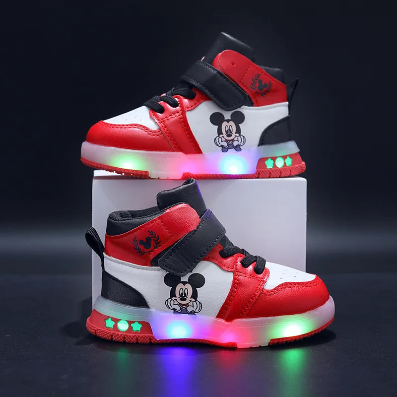 Disney PU Leather Mickey/ Minnie Maus Sneaker mit LED-Sohle