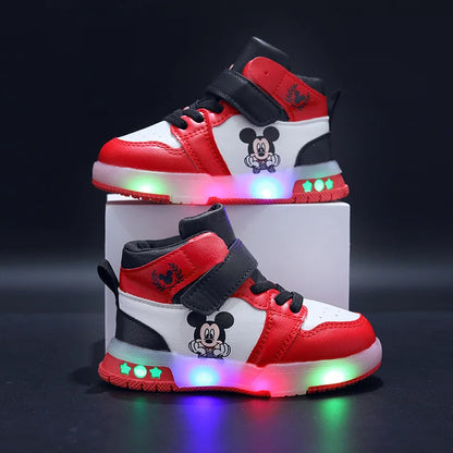 Disney PU Leather Mickey/ Minnie Maus Sneaker mit LED-Sohle