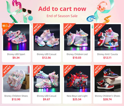 Disney PU Leather Mickey/ Minnie Maus Sneaker mit LED-Sohle