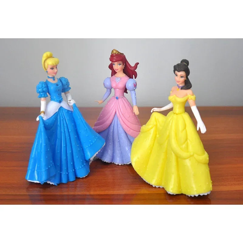 5Pcs/Set Disney Prinzessin Figur; Schneewittchen, Cinderella, Belle, Aurora,Tiana; Spielfiguren kompakt und trendig
