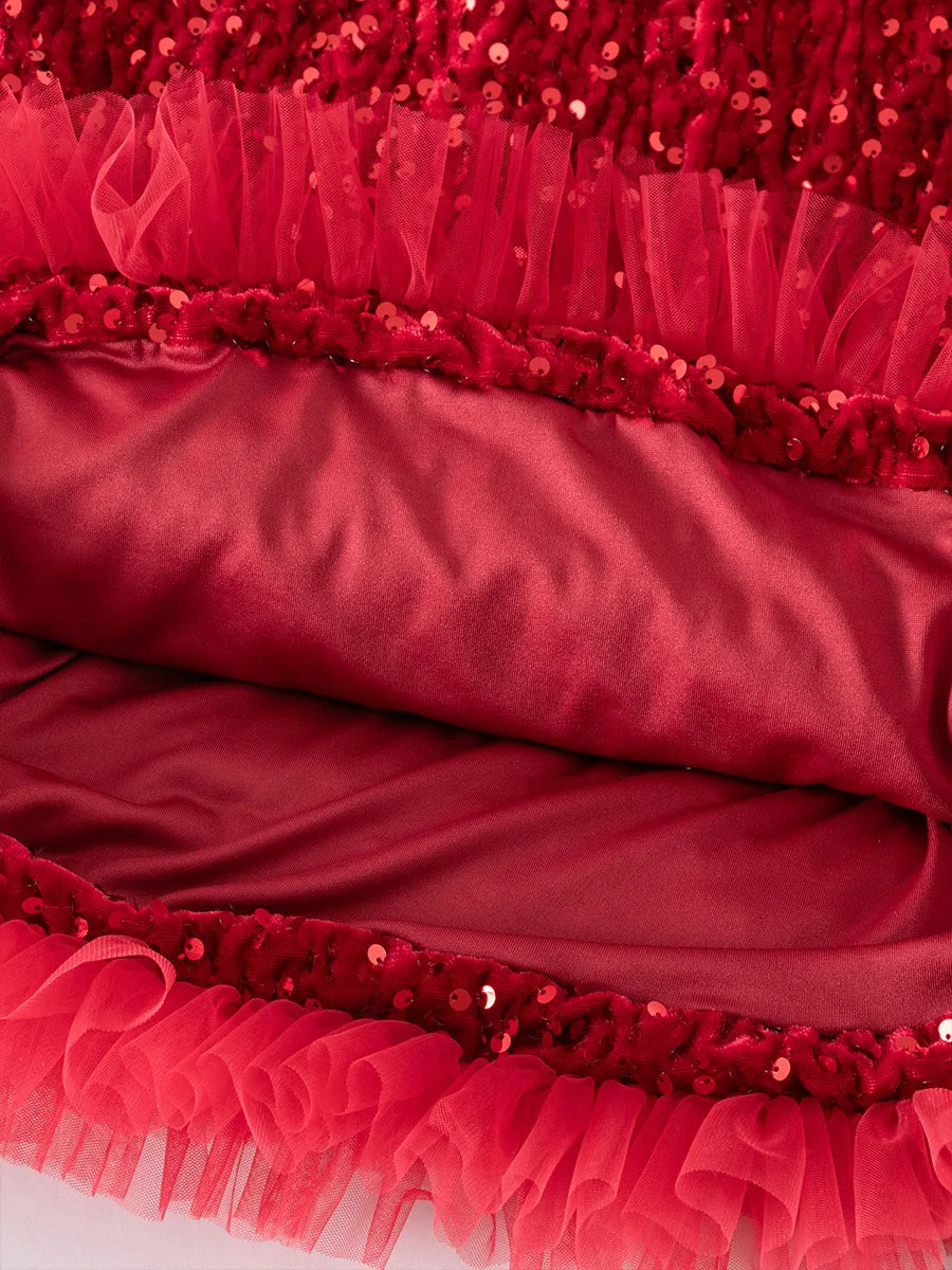 Luftiges Paillettenkleid für Mädchen; süß, elegant und vielfältig