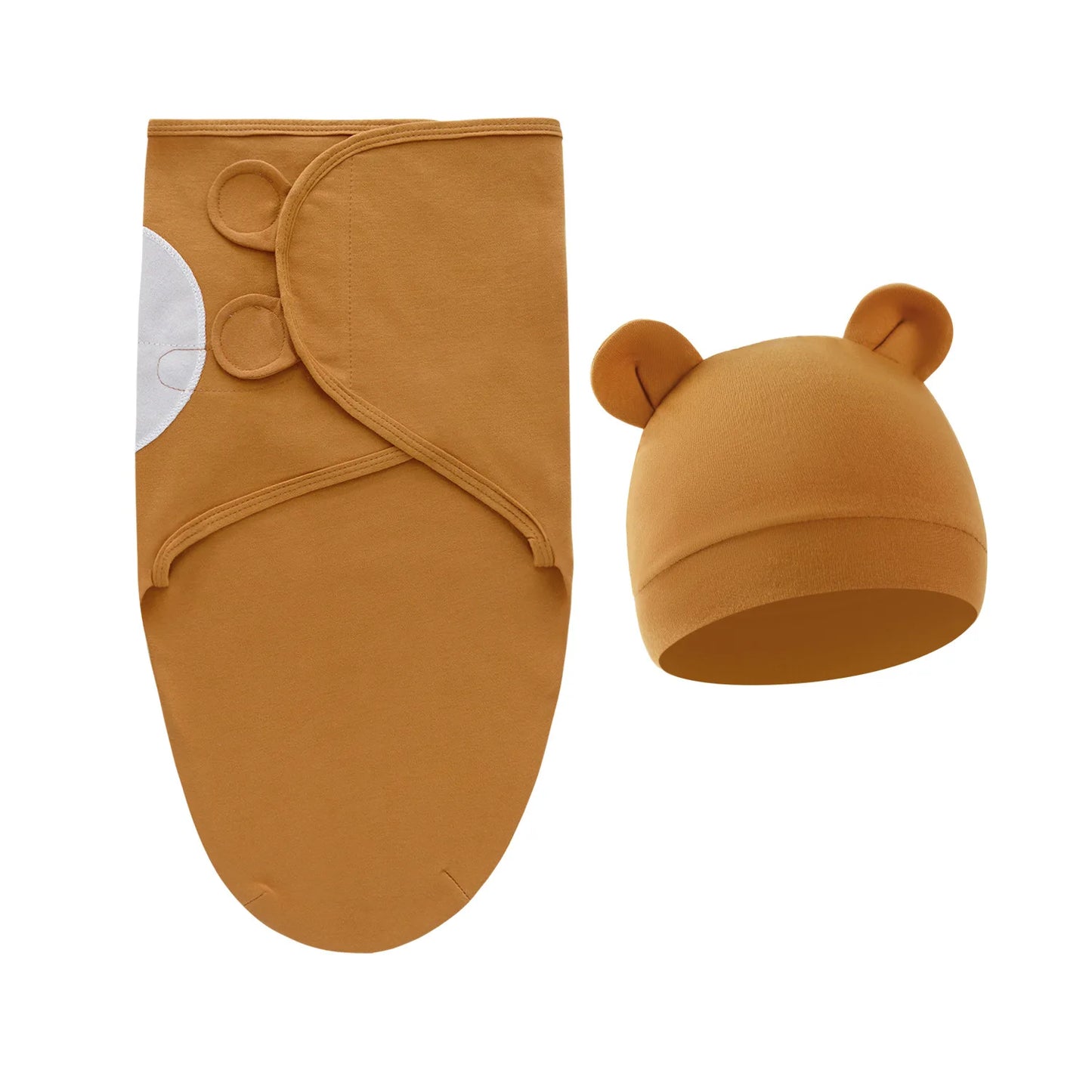 2 teiliges Set- Baby Wickeltuch mit passender Mütze