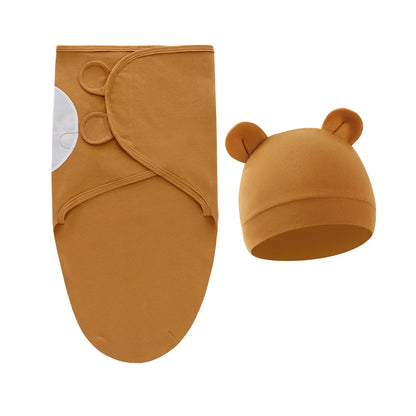 2 teiliges Set- Baby Wickeltuch mit passender Mütze