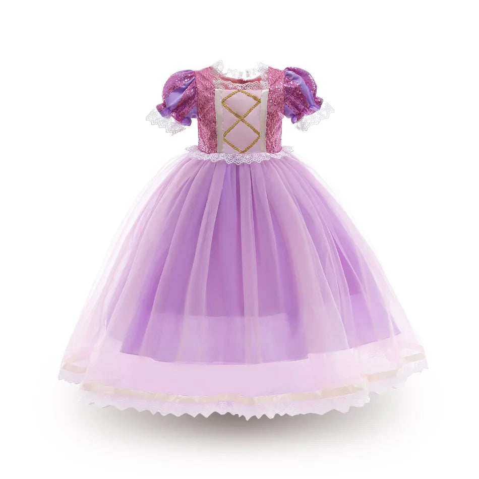 Mädchen Prinzessin-Kostüm; Aurora, Rapunzel, Sofia, Cinderella, Belle