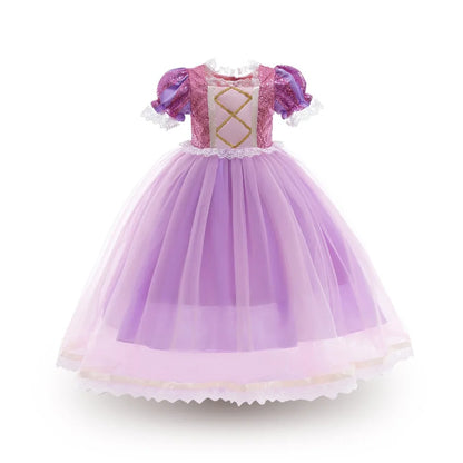 Mädchen Prinzessin-Kostüm; Aurora, Rapunzel, Sofia, Cinderella, Belle