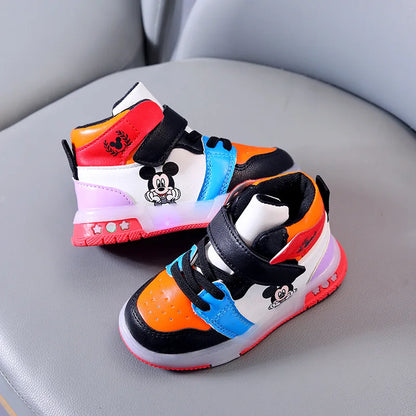 Disney PU Leather Mickey/ Minnie Maus Sneaker mit LED-Sohle