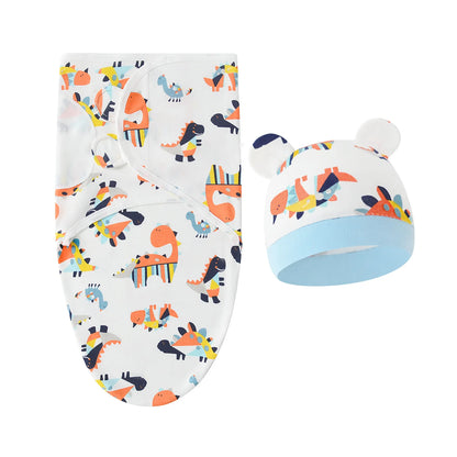 2 teiliges Set- Baby Wickeltuch mit passender Mütze