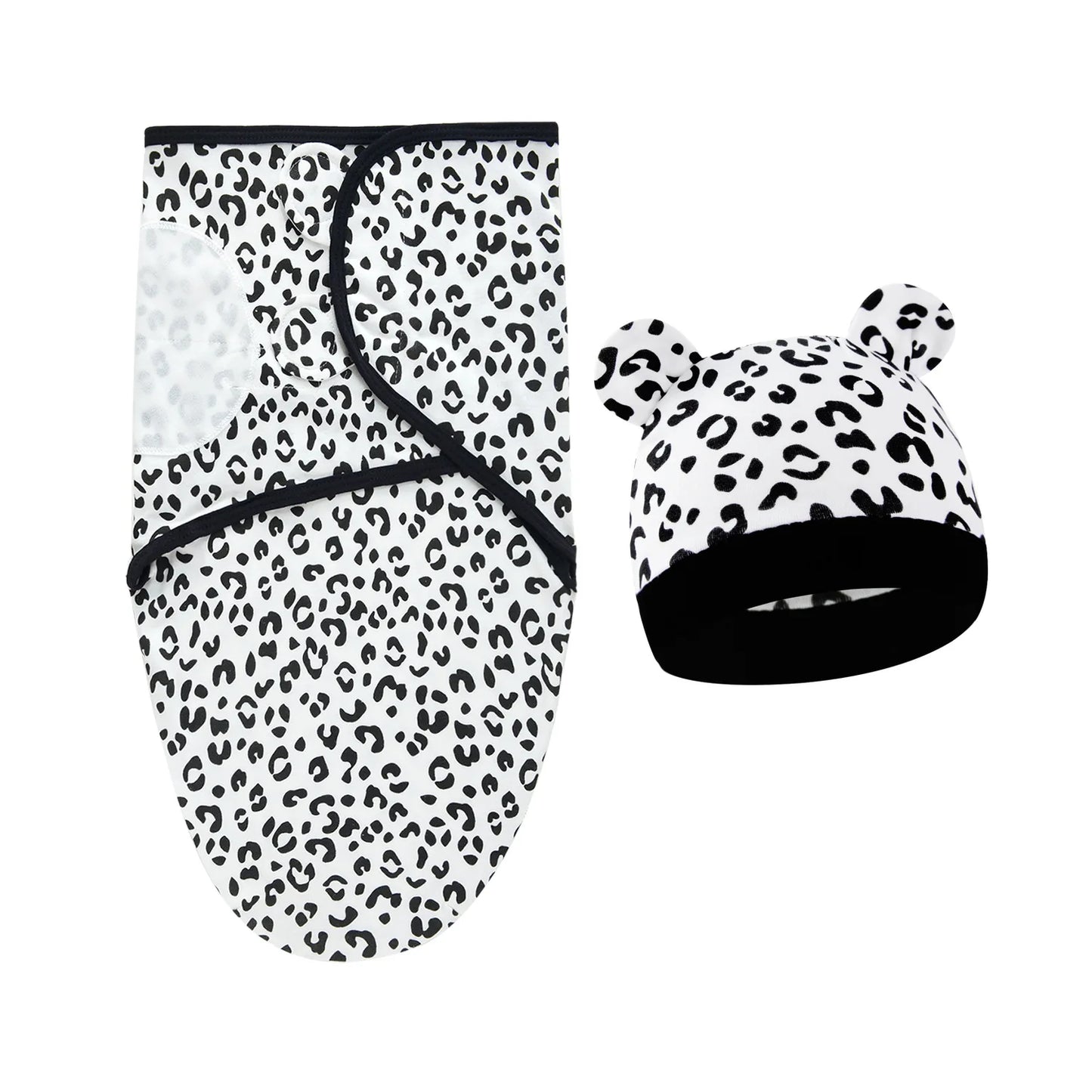 2 teiliges Set- Baby Wickeltuch mit passender Mütze