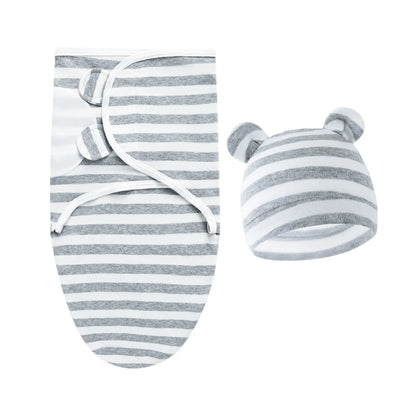2 teiliges Set- Baby Wickeltuch mit passender Mütze